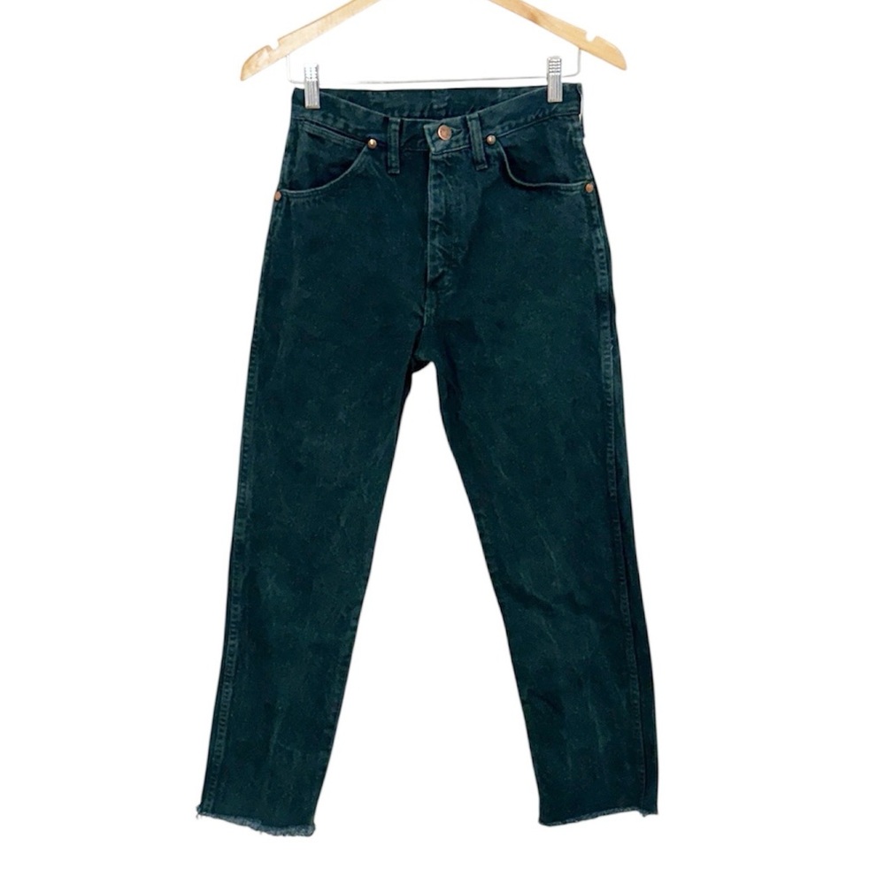 WRANGLER Vintage Jeans Dark Forest Green High Rise CutOff/Ankle Size 26